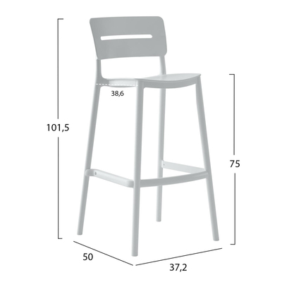 Stol bari Snod2 37,2×50×101,5 Hcm (HM6100.01), bardhë