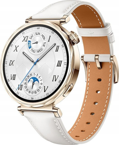 Ora inteligjente HUAWEI Watch GT 5, 41 mm, gold, me rrip lëkure të bardhë