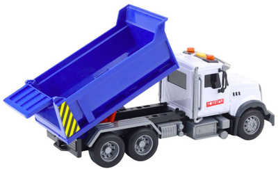 Kamion lodër ndërtimi Tipper Truck, shtrat lëvizës, drita dhe tinguj, blu