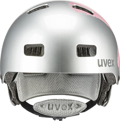 Kaskë biçiklete për kalam Uvex Kid 3, 55-58 cm, hardshell, argjend me rozë
