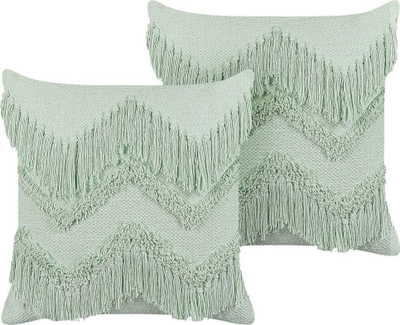 Set jastëkësh për zbukurim Beliani BACOPA, 45 x 45 cm, pambuk, jeshile e çelët