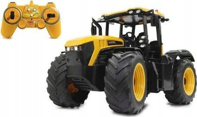 Lodër traktor me telekomandë JCB Fastrac, me rimorkio, drita funksionale, shumëngjyrësh
