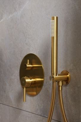 Set dushi i fshehtë KFA MOZA 5039-501-31, përzierës 3 funksione, ngjyrë ari e furçuar