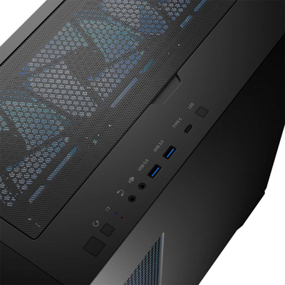 Kuti kompjuteri MODECOM HORIZON ARGB Flow, MIDI, USB 3.0, Type C, e zezë