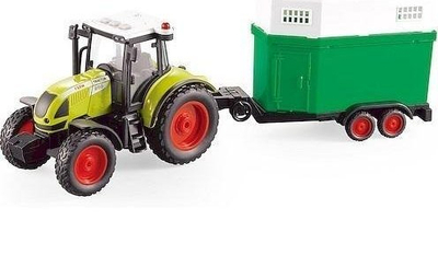 Lodër traktor me rimorkio Smily Play Talking, me drita edhe zëra, flet polonisht, jeshil