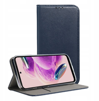 Kaburë telefoni Smart Magneto për Xiaomi Redmi Note 12S, tip libër, mbyllje magnetike, blu navy