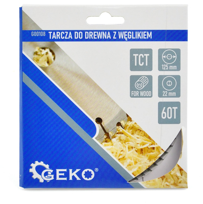 Teh rrethor për dru Carbide 125mm, 22mm, 60 dhëmbë
