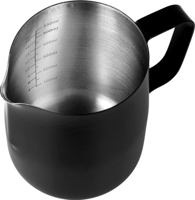 Ibrik qumështi Brunbeste 2210, çelik inox 600ml, për shkumëzim, i zi
