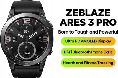 Ora inteligjente Zeblaze Ares 3 Pro, ekran AMOLED, thirrje zanore, e zezë
