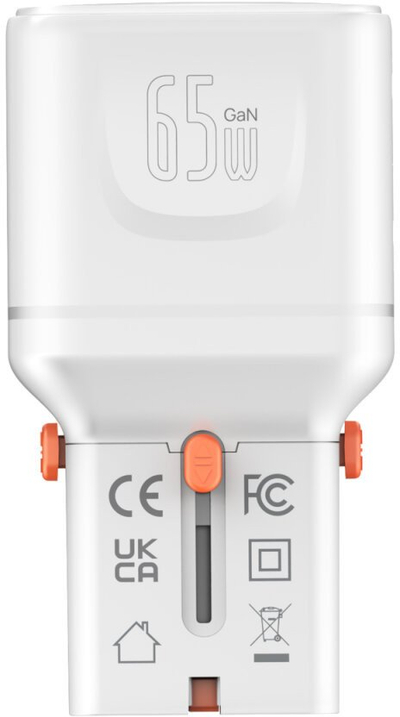 Adapator udhëtimi 4smarts World Travel Adapter Nomad Pocket GaN 65W, karikues 65W, i bardhë