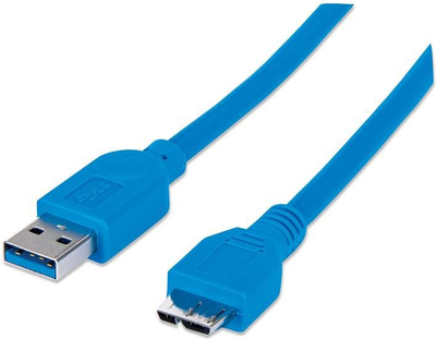 Kabllo USB Techly USB A në micro USB B, 0.5m, USB 3.0, blu