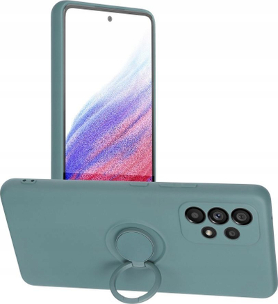 Kapak telefoni Forcell për Samsung Galaxy A55 5G, silikon me unazë, jeshil