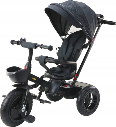 Tricikletë për kalamaj PRO550, rrota 25cm, sedilje 40cm, e zezë