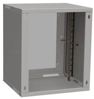 Rafte murale SOLARIX SENSA LITE 12U, 19", derë xhami, gri RAL 7035