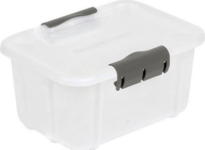 Kuti plastike me kapak BranQ Velur, 8L, bardh e gri