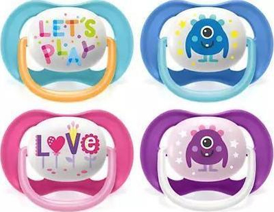 Biberoz qetësues Philips Avent Ultra Air Play, 6-18m, set 2 copë, shumëngjyrësh