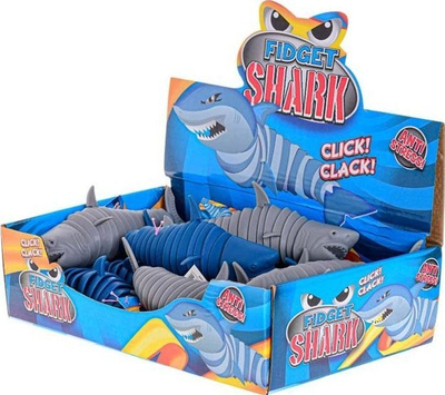 Lodër sensory fidget Hipo Shark, 21cm, 12 copë, shumëngjyrëshe