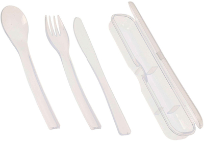 Set takëmi EH Cutlery Set, 3 copë, me kuti mbajtëse, transparent