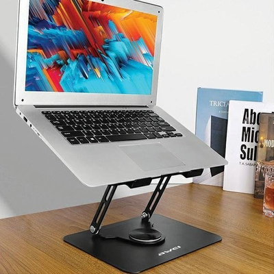 Mbajtëse tavoline për laptop Awei X46, rrotulluese 360°, për 16", e zezë