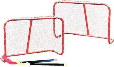 Set floorball Master, 2 porta, 2 shkopinj, me top