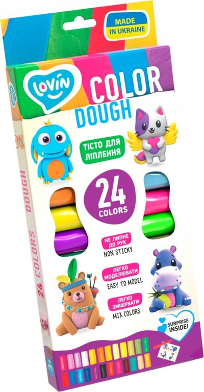 Set plasteline Lovin Color Dough, 24 ngjyra, për kalamaj, shumëngjyrëshe