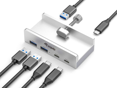 USB hub Equip 4 porta, USB 3.2 5Gbps, 2x USB C 2x USB A, argjendtë