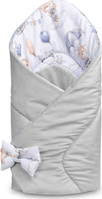 Mbështjellëse kadife për bebe Sensillo Velvet Flock In The Clouds, 75x75 cm, gri
