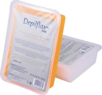 Parafinë kozmetike Depilflax 100 Orange and Peach, 500g, me aromë portokalli dhe pjeshke