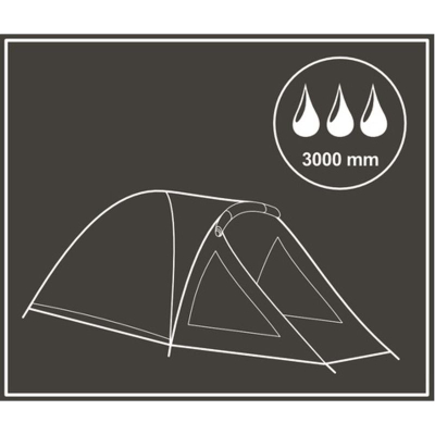 Çadër kampingu Enero Camp Comfort, për 4 veta, 330x250x105 cm, jeshile