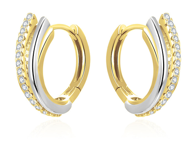 Vathë hoop Stylish AGUC3344, argjend i veshur me ar, me zircon, dyngjyrëshe