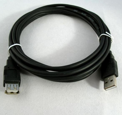 Kabllo zgjatuese USB Logo USB A në USB A, 3 m, e zezë