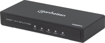 Ndarës HDMI Manhattan, 4 porta, 4K 60Hz, i zi