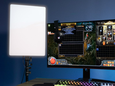 Lampë panel LED Tracer Lumi PRO, me stativ, rregullim temperature drite, e zezë