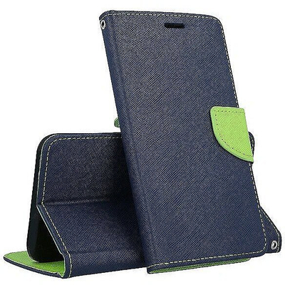 Mbështjellës libri Mocco Fancy për Apple iPhone 12 12 Pro, me xhep kartash, blu jeshi