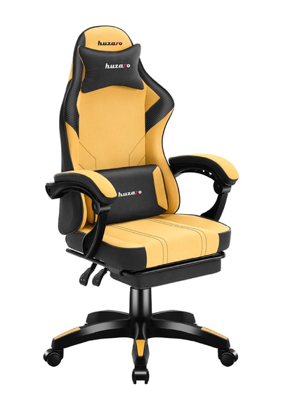 Karrige gaming Huzaro Force 3.7 me mbajtëse këmbësh, e verdhë