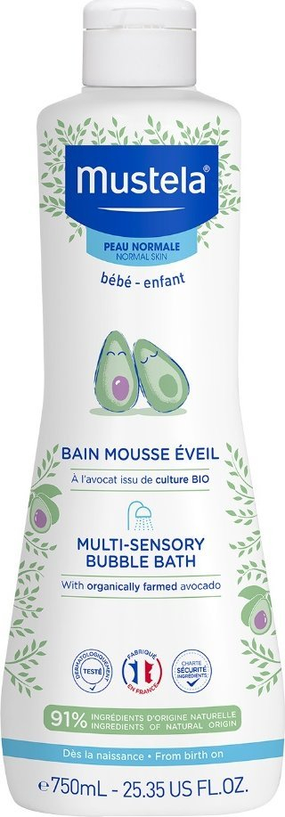 Xhel banjo me shkumë Mustela Bébé Multisensory, për bebe dhe kalama, 750ml