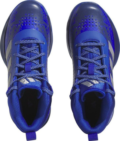 Atlete basketbolli për kalamaj Adidas Cross Em Up, me qafë mes, taban gome, blu