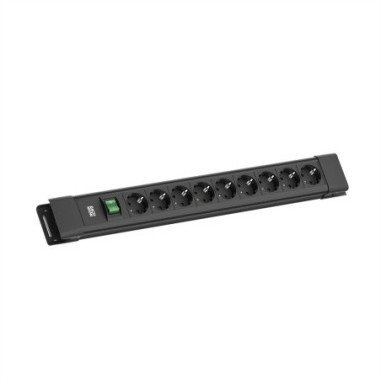 Shirit elektrik Bachmann CONNECTUS, 9x prizë CEE 7/3, kabllo 2m, i zi