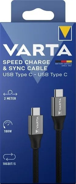 Karikues rrjeti Varta 57936, USB, me kabllo USB C 2m, i bardhë