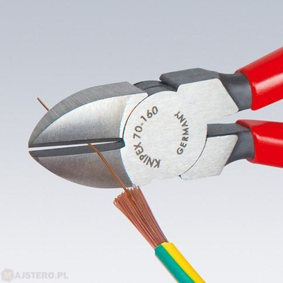 Prerëse anësore Knipex 70 05, 180mm, çelik krom vanadium, dorezë kuqe blu