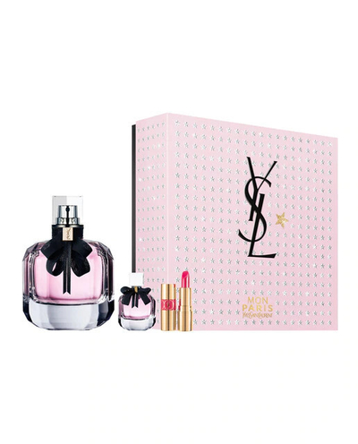 Set për trup Yves Saint Laurent Mon Paris, parfum 90 + 7.5 ml + buzëkuq 1.6 g