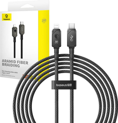 Kabllo USB C në Lightning Baseus Unbreakable, 20W, 2m, e zezë