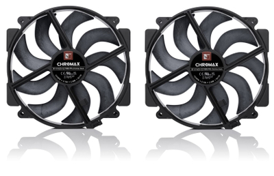 Ventilatorë PC Noctua NF-A14x25r G2 PWM Sx2 PP Chromax Black, set 2x 140mm, qetë, të zinj