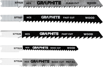 Set sharrëzash vertikale Graphite 57T520, 5 copë, HCS HSS, për dru dhe metal