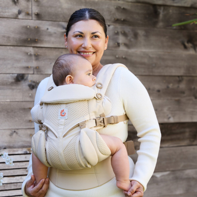 Mbajtëse bebe Ergobaby Omni Classic Mesh, ergonomike, shumëpozicionale, bezhë natyrale