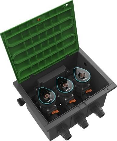 Kuti valvule ujitje GARDENA 01286 20, 9V, kontroll me Bluetooth dhe aplikacion, e zezë
