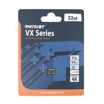 Kарта за меморија Patriot VX Series MicroSDXC, 32 GB, Class 10, UHS-I U3, V30, црна