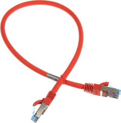 Kabllo rrjeti InLine Patch Cat.6A, S/FTP, 0.5m, e kuqe