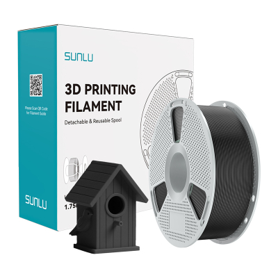 Filament 3D Sunlu ASA, 1.75mm, rrotullë 1kg, i zi