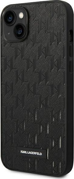 Mbrojtëse Karl Lagerfeld Saffiano Mono Metal Logo për iPhone 14 Plus 6.7", hardcase, e zezë